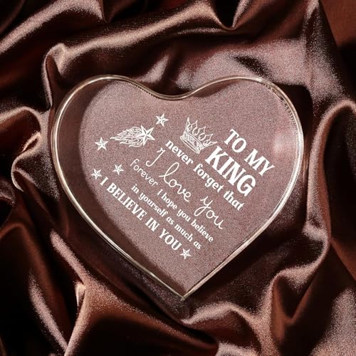 Image of Gifzy Gifts for Boyfriend, Valentines Day Gifts, Anniversary I Love You Gift for Him Boyfriend, Men's Heart Shaped Acrylic Block -Fathers Day Birthday Gift for Him Boy friend Husband