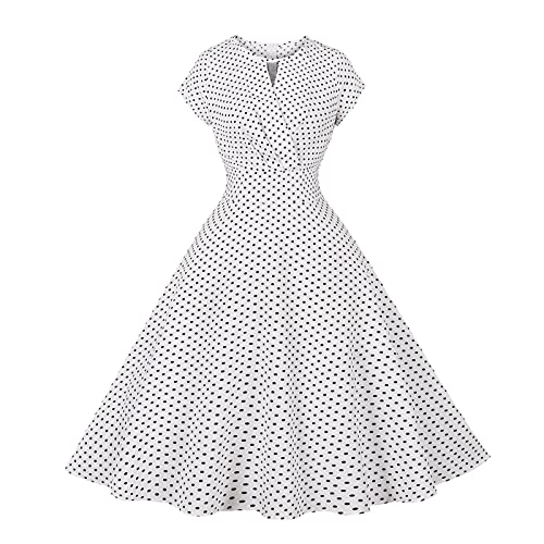 EMATOP Damen Frauen Halter Vintage 1950er Rockabilly Retro Kleider Elegantes Sommer Neckholder Knielang Petticoat Abendekleider Partýkleider...