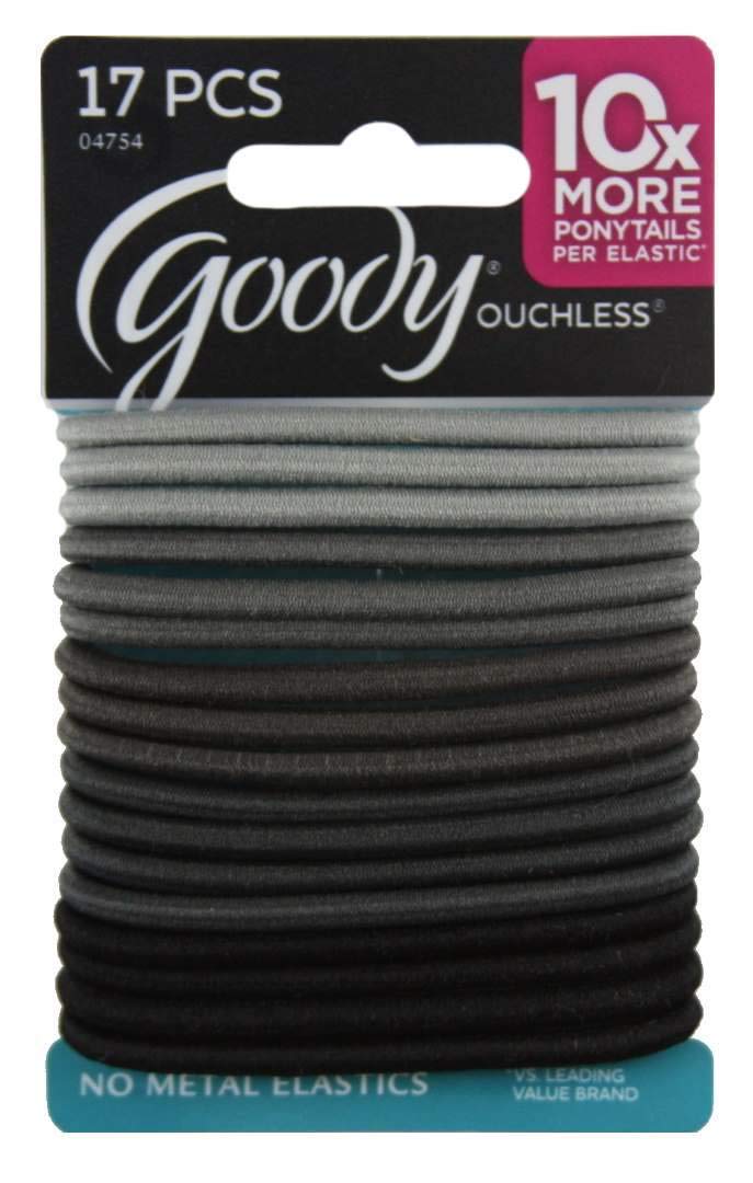 GOODYWoMens Ouchless 4 mm Elastics, Gray, 17 Count