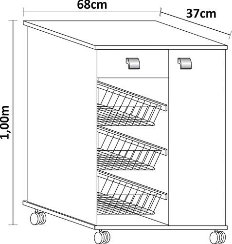 FRUTEIRA NATASHA MDP 1 PORTA 1 GAVETA (Castanho/branco)