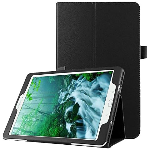 subtel® Book Tablet Case with Stand Compatible for Samsung Galaxy Tab S2 9.7 (SM-T810 / SM-T813 / SM-T815) Synthetic Leather Protective Folding Flip Folio Wallet Tri Fold Bookcase Cover Sleeve - Black Cover