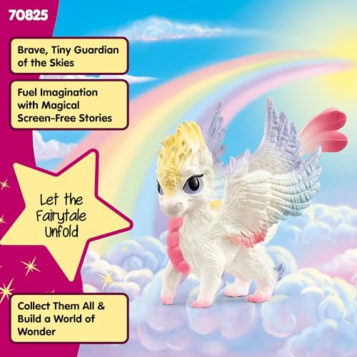 Image of Schleich Bayala - Rainbow Baby Dragon Toy Figurine - Kids Ages 5+ | 70825