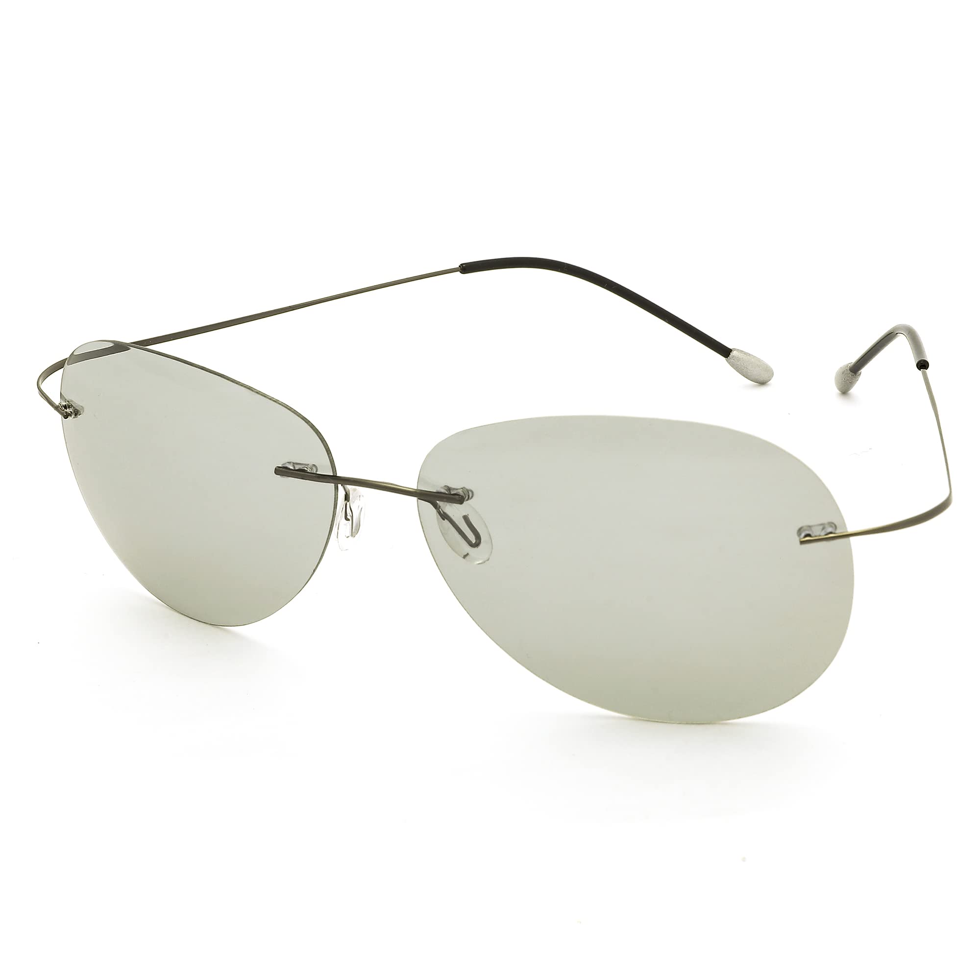 Unisex-Adult Rimless Photochromic Polarized Sunglasses Ultra Lightweight for Unisex