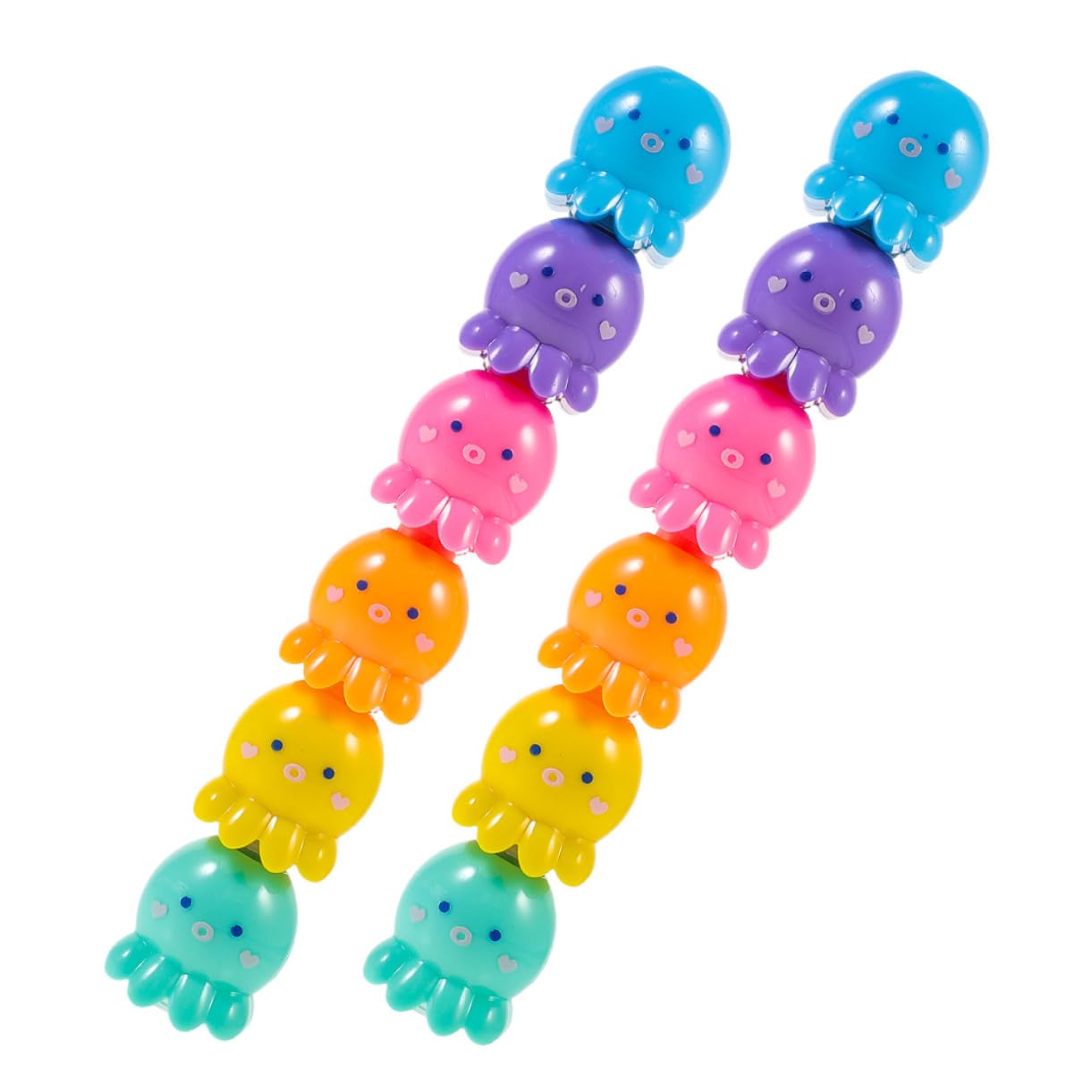 Gatuida 2 Set Mini Evidenziatori Fluorescenti Colorati di Polpo Penne Impilabili in Plastica Leggera per Scrittura e Artigianato per Studenti e Scolastico