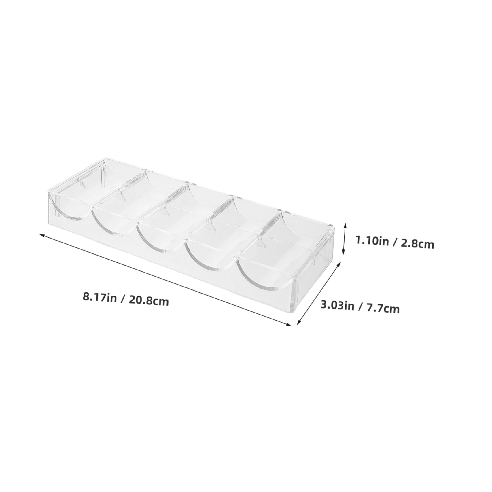 SUPVOX 2-pc Acrylic Poker Chip Trays 100 Capacity Chips Case Storage Poker Organizer for Gaming