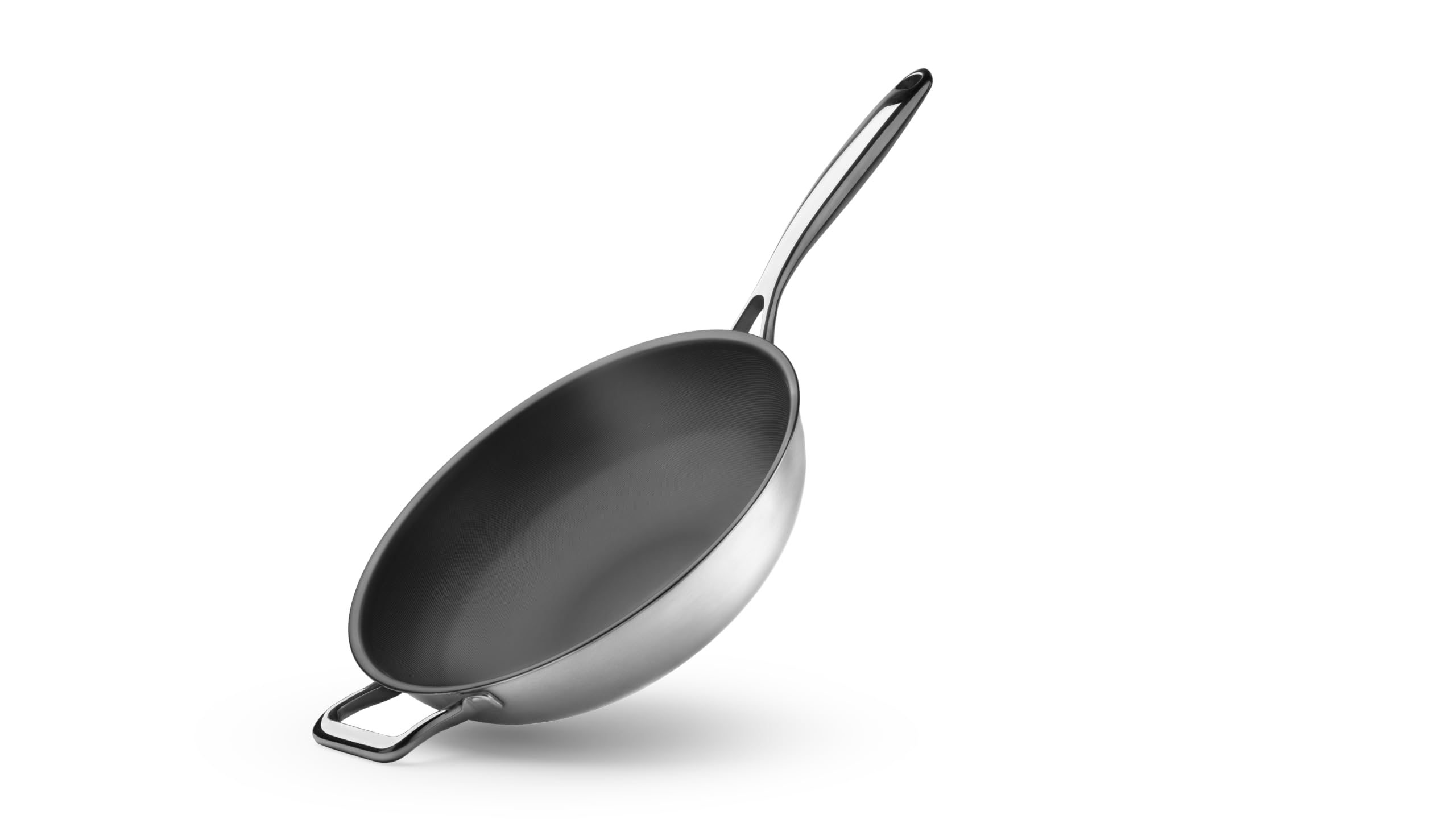 Onyx Cookware ZERO Wokpfanne 30 cm – Natürliche Antihaft aus Edelstahl | Ohne chemische Beschichtung; PFAS- & PTFE-frei; nano-texturierter Edelstahl; kratzfest; für alle Herdarten; ofenfest