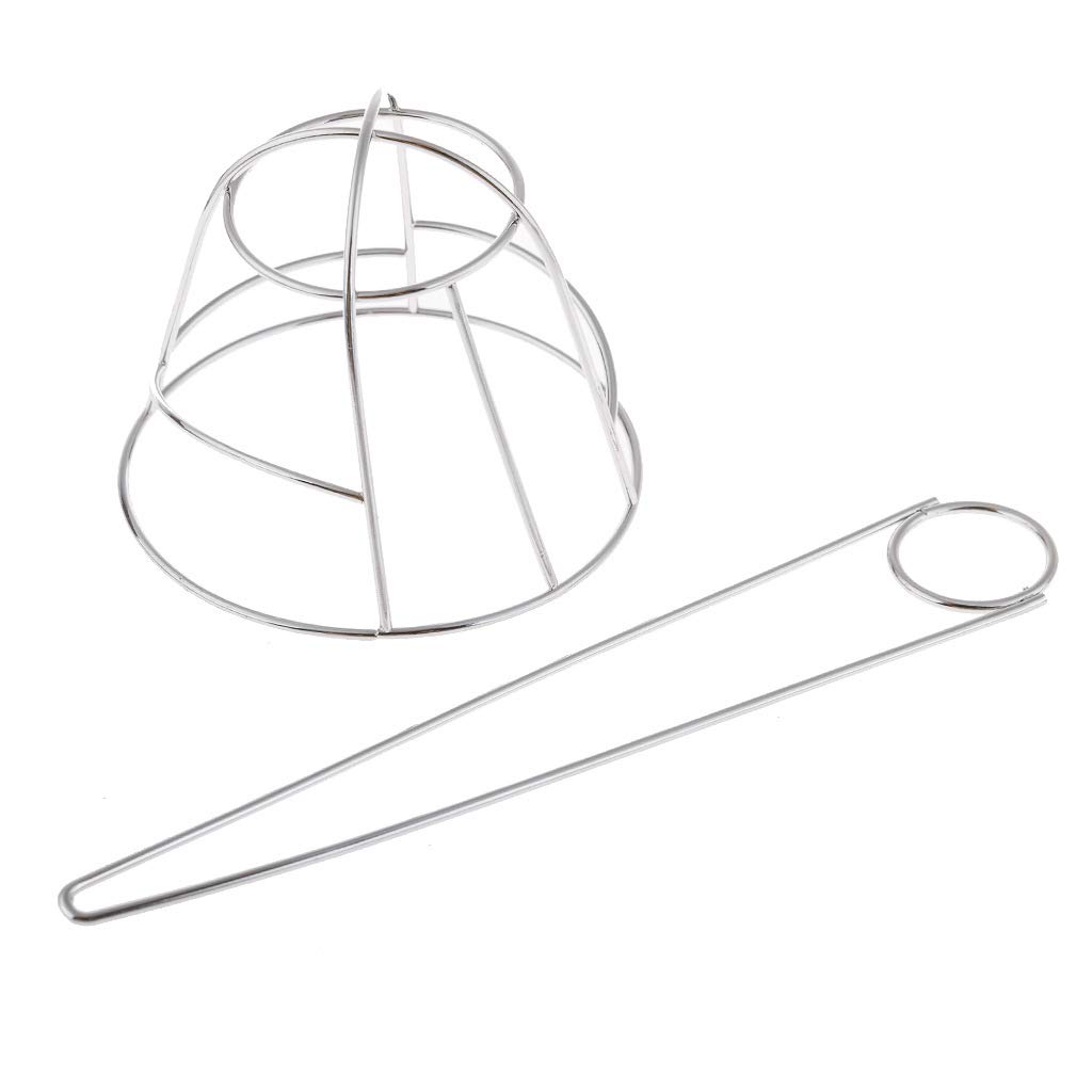 Fodattm French Hair Bun Cover Cap Holder Creative Hair Cuff Hair Stick Hair Pin Bowl-shaped Hollow Hair Clip Bun Holder Bun Cage for Women Hair Updo (Silver)