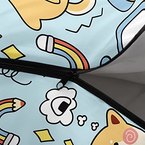 Bolsa de dormir infantil Datura home para niños, diseño Shiba Inu, ligera, cálida, impermeable y resistente al frío para camping y senderismo (Shiba Inu 32"x90") miniatura 5