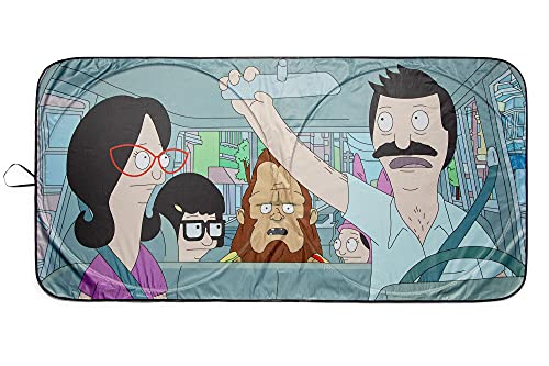 Bob's Burgers Belcher Family Sunshade for Windshield | Foldable Sun Visor Protector for Cars,...