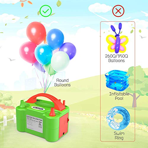 Dr.meter Ballonluchtpomp, Elektrische Inflatorpomp met Dubbele Sproeierblazer Draagbare Pomp voor Kerstdecoraties, Feest… - Image 6