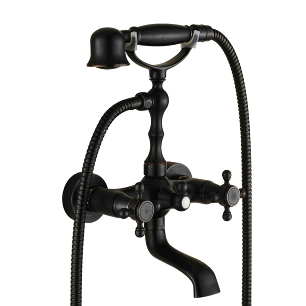Lakkoakoaa B Ath Shower Mixer Tap Wall Mounted Athtu Faucet Vintage Style Rass Dual Handle Ath Taps, Athroom Tu Faucet, With Handshower And 1.5M Shower Hose, Lack