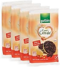 4X Gullon Cereal Heart Corn Cakes Covered with Dark Chocolate Gluten Free 100 g