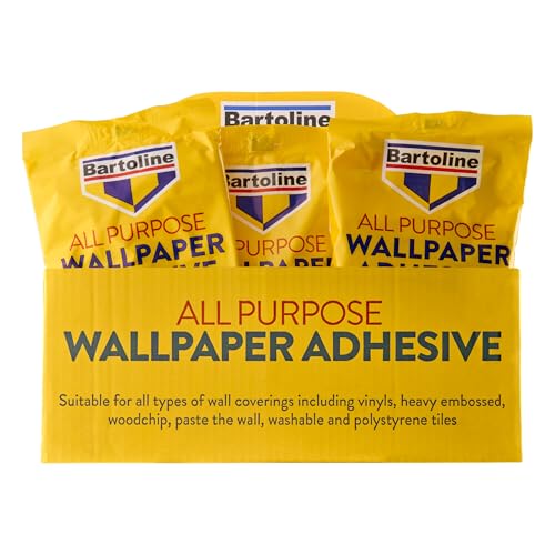 Bartoline All Purpose Wallpaper Adhesive 10 Roll – Mixes in 30 Seconds, Ready in 4 Minutes Strong Starch-Based Flake Paste for All Wallpaper Types and Polystyrene Tiles, Easy Spread, Long-Lasting Hold