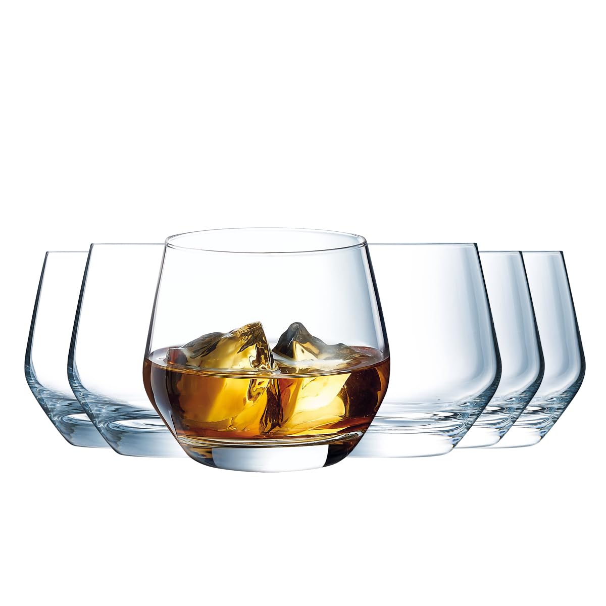 Juego de vasos de agua de cristal para mesas elegantes, set de 6 piezas de 35 cl de alta resistencia