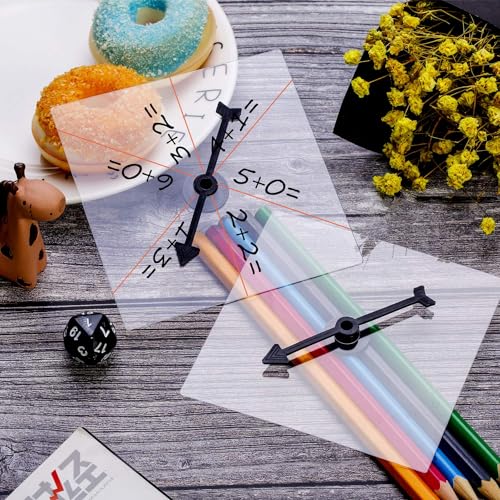 Image of Gejoy Transparent Spinners Bulk for Classroom Clear Spinners Dry Erase Math Game with Rotating Arrow(40 Pack,Clear)