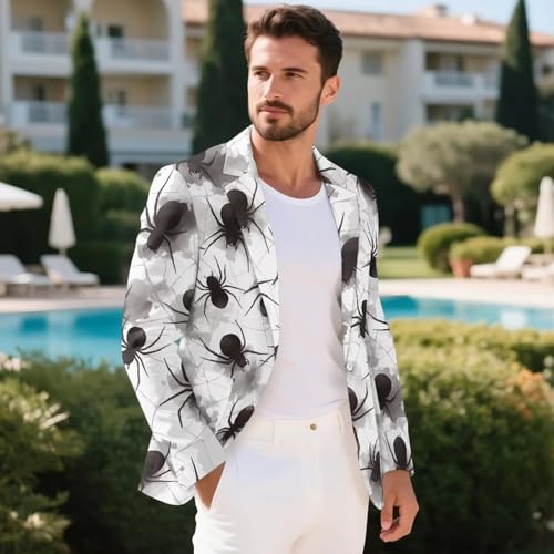 1 Button Mens Blazer Notched Lapel Suit Elegant Slim Fit Lightweight Sports Coat Business Casual Jackets4