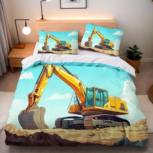 NDXRWDZR Housse de Couette 200x200 Adolescent Pelle MéCanique Parure de Lit 2 Personnes avec Fermeture Éclair Doux Respirant Microfibre Housse de Couette et 2 Taie d'oreiller 65x65 cm