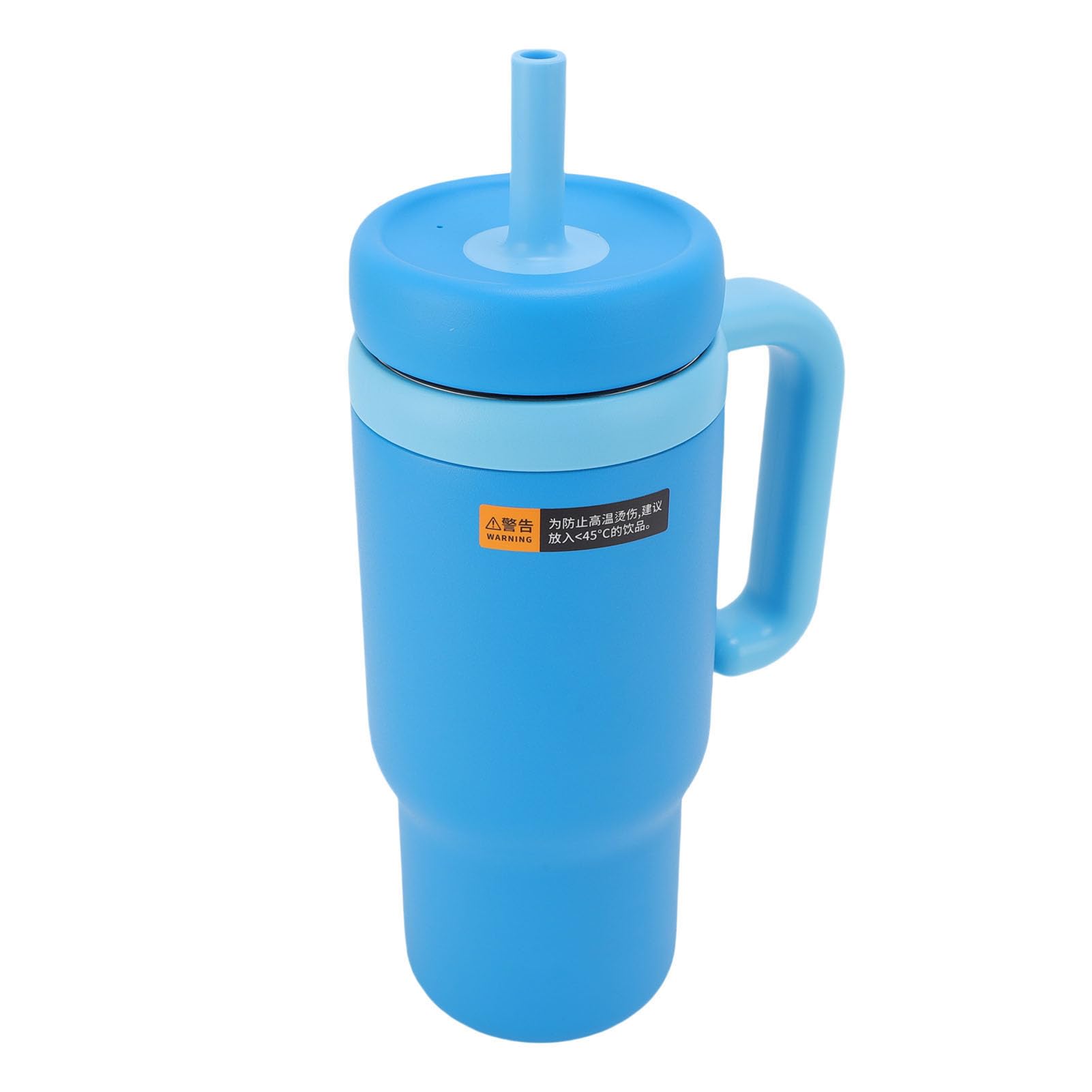 Ausla Walbrunnen-Wasserflasche, Isolierte Edelstahl-Wasserflasche 710 Ml mit Griff und Strohhalm, Reisebecher mit Breiter Öffnung für Reisen Im Freien, Schule, Büro (BLUE)