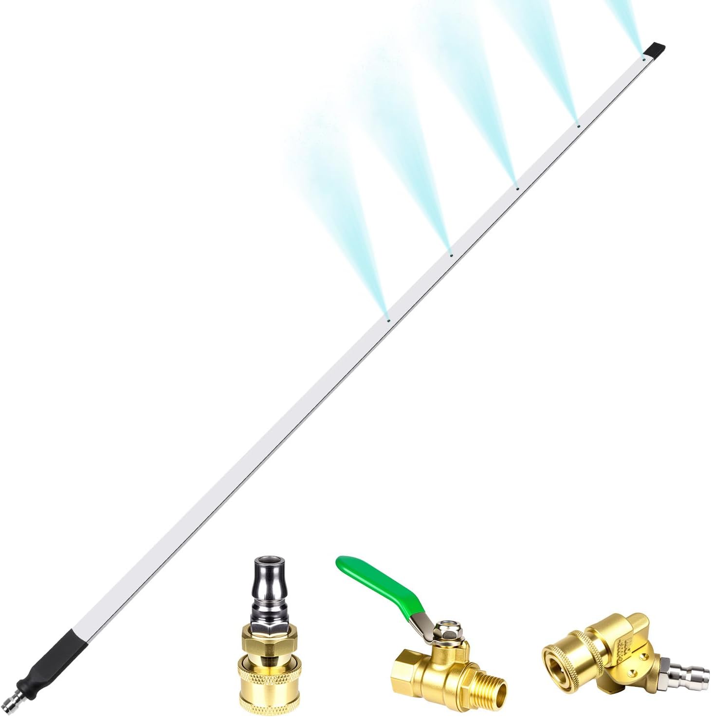 39" Radiator Cleaning Wand, Household Car&Truck, 4500 PSl Radiator Pressure Washer Wand with 3 Upgraded 1/4" Quick Couplers Dual-Use Water/Air, Portable Radiator cleaner Wand Tool