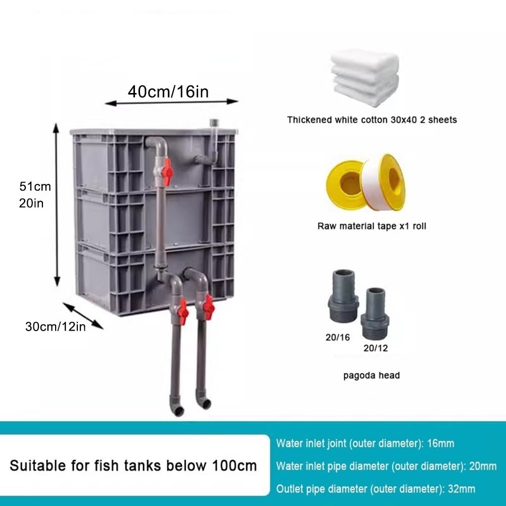 Filtro para pecera - Caja de Filtro para Acuario, Caja de Goteo con Flujo de Cascada Superior, Sistema de circulación de Agua Externo para estanques de Peces (hágalo Usted Mismo),