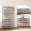 VTRIN 10 Tiers Shoe Rack Tall Large Capacity Wide Shoe Organizer Sturdy Shoe Shelf for Entryway with Two Hooks Metal Shoe Storage for Closet, Bedroom, Grey #4