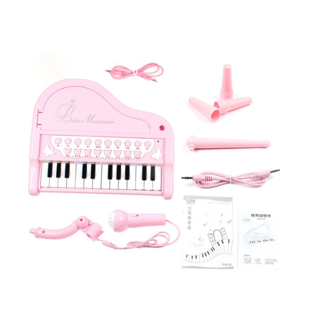 ifundom Pianoforte Elettronico per Ragazzo Ragazza con Microfono Tastiera Portatile in Plastico Giocattolo Educativo Musicale per Apprendimento Precoce e Divertimento