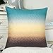 CaliTime Pack of 2 Cozy Fleece Throw Pillow Cases Covers for Couch Bed Sofa Farmhouse Modern Gradient Ombre Rainbow Stripes 18 X 18 Inches Teal to Coffee
