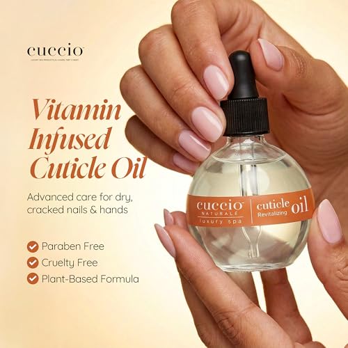 Image of Cuccio Naturale Vanilla Bean & Sugar Revitalizing Cuticle Oil, Lightweight Fast-Absorbing Hydrating Nail & Cuticle Conditioner, Cold-Pressed Oils + Vitamin E, 2.30 Fl Oz