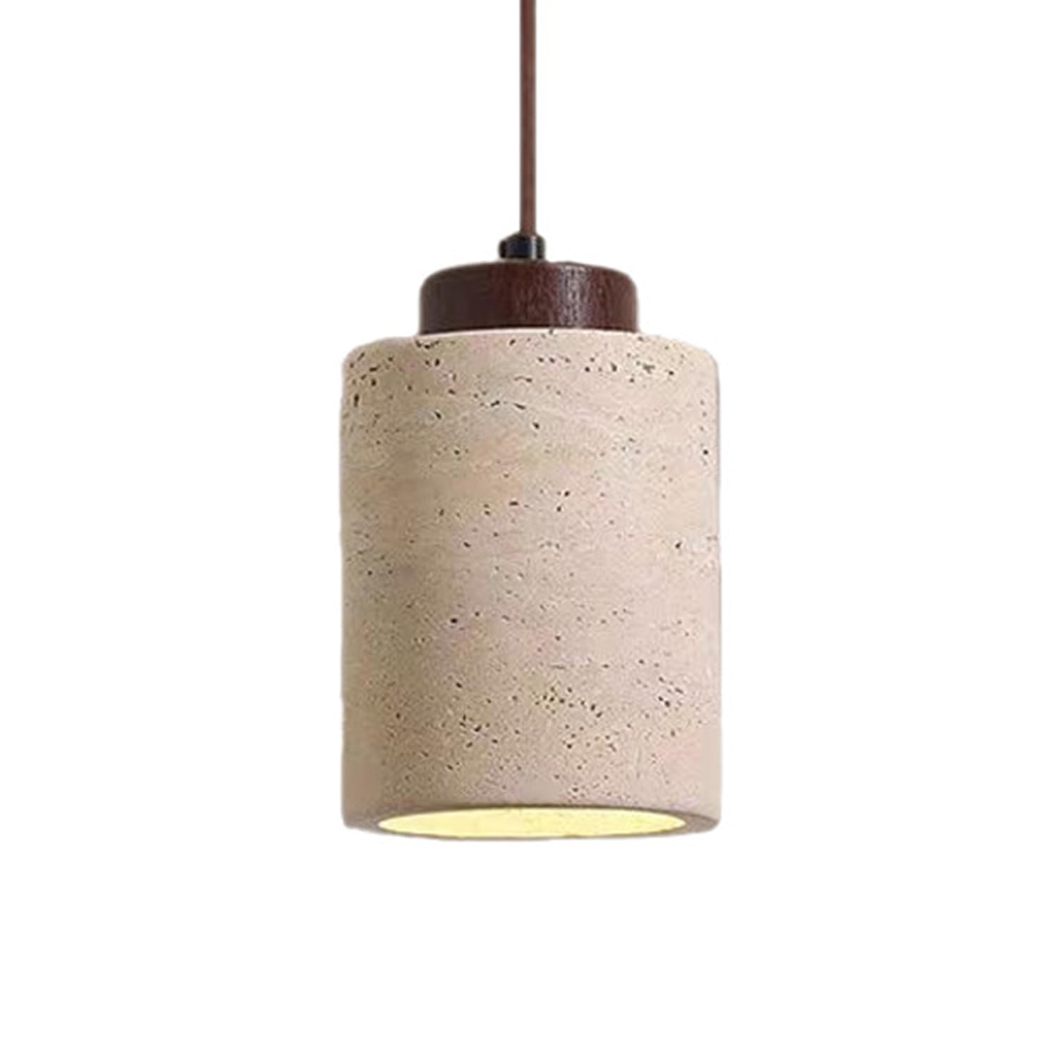 MTNROO Vintage Cylindrical Industrial Pendant Lights Modern Yellow Travertine Hanging Light Japanese Wabi-sabi Style Chandelier Old Style Pastoral Ceiling Lighting Fixture for Foyer Shop Commercial
