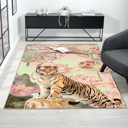 Image of ishro home Premium Carpet for Hall | Rugs for Living Room | Love at First Sight Carpet | Anti-Skid | Machine Washable | Non-Shedding|Non- Fading| (Strength of Love, 7' x 5' (Rectangular))