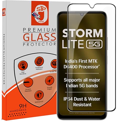 Image of Premium Tempered Glass Screen Protector Guard Compatible For Lava Storm Lite 5G / Lava Storm Play 5G (6.75 Inch, Pack of 1) | Edge to Edge Coverage With Easy to installation kit