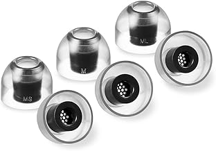 AZLA SednaEarfit Crystal 2 Standard (1 Pair of M / M / ML Size Earpieces), Premium LSR Material, Tapered Structure, Double Layer Structure Reinforced Shaft, Honeycomb Structure Wax Guard, Thin Shaft