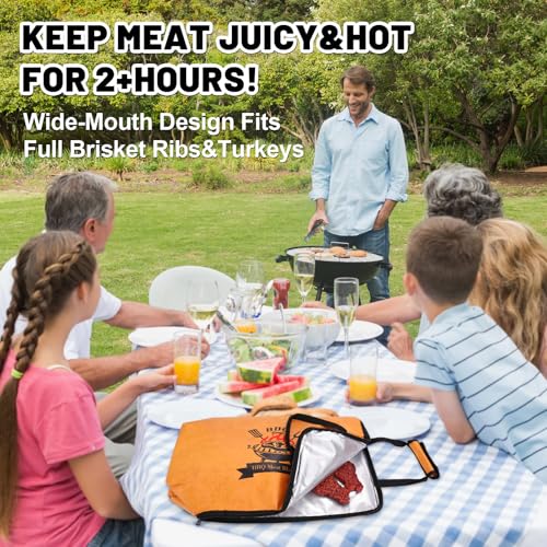 Bolsa aislante para carne BBQ Whaline con asa 21 pulg miniatura 6