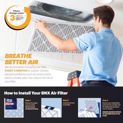 Image of BNX TruFilter 16x20x4 (15.5'' x 19.5'' x 3.63'' Slim Fit) MERV 11 Air Filter 2-Pack - MADE IN USA - Air Conditioner Furnace Filters HVAC AC Furnace Filters for Allergy Dust, Pet, Mold, MPR 1200 FPR 7