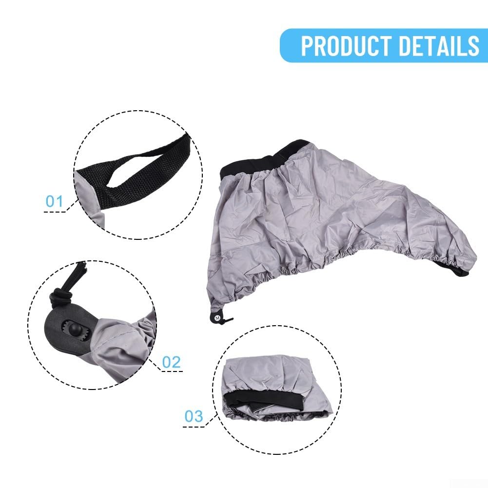 for KAYAK Spray Skirt Deck Cover For Water Protection,Adjustable Nylon for KAYAK Spray Skirt Waterproof Cover Water Sports Accessory(XL Gray)