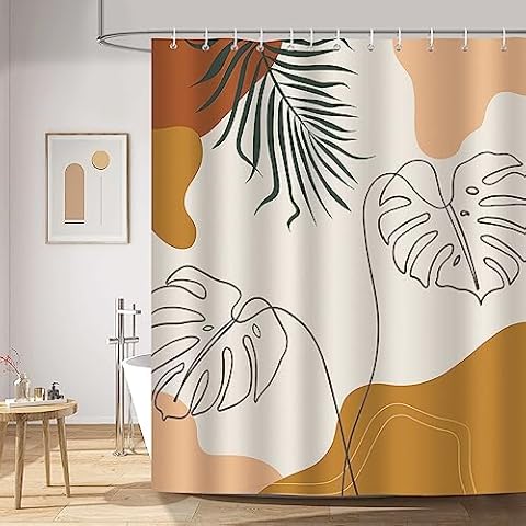Bonhause Rideau de Douche Feuilles Bohème Cover