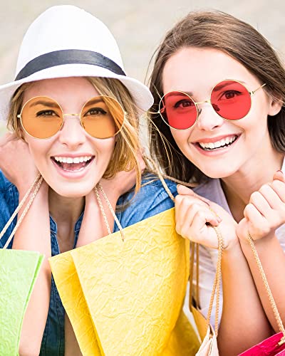 Blulu 10 Pairs John Round Hippie Sunglasses 60's Style Circle Sunglasses Circle Colored Glasses for Women Men Costumes Parties Gifts4