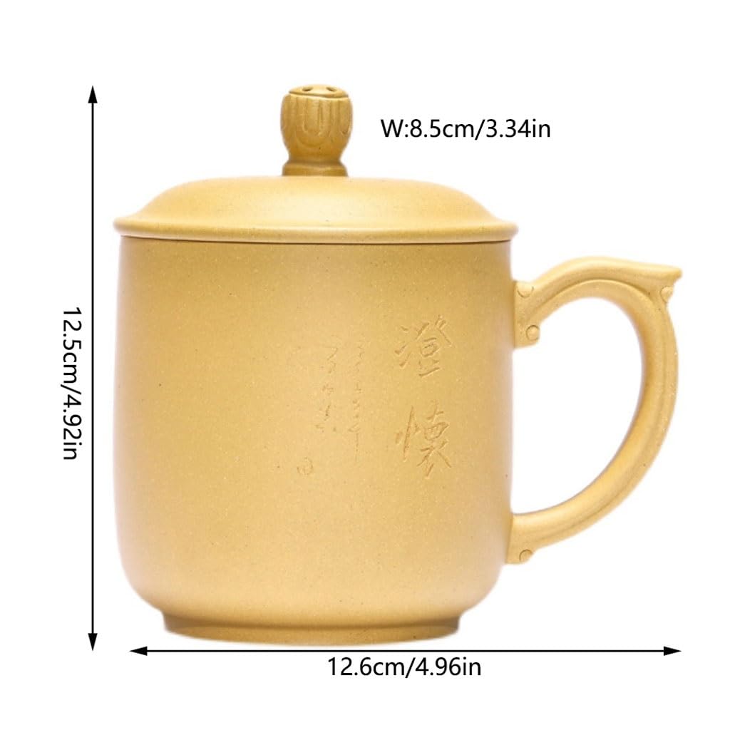 Matcha kubki ręcznie robiony fioletowy gliniany kubek do herbaty dla mężczyzn i kobiet, grawerowany kubek do herbaty 380 ml zestaw do herbaty z zaparzaczem