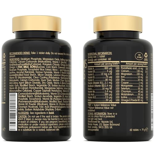 Multivitamins and Minerals with Omega 3 - Multivitamin Tablets for Men & Women - Adult Multi Vitamins with 100% Daily Dose of Iron, Zinc, Vitamin D, C, B12 - 26 Nutrients & Supplements - 60 Tablets - Image 4