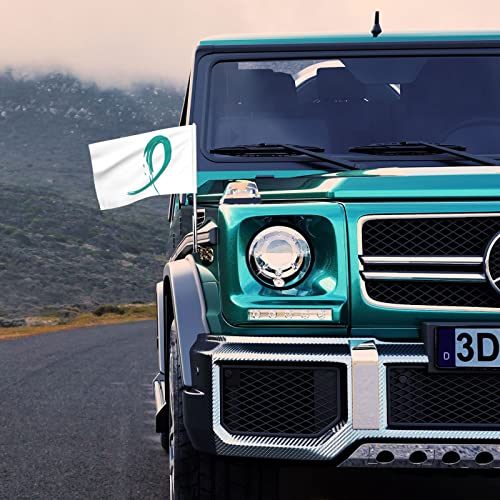 Ovarian Cancer's Teal Ribbon Car Flag 12 x 18