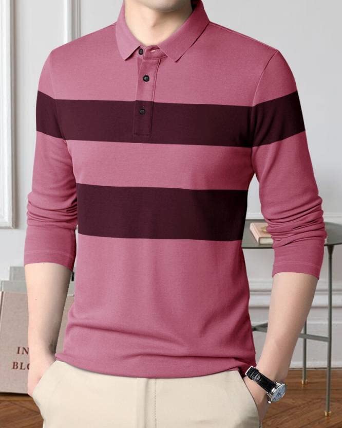 Image of AUSK T-Shirt for Mens Double Stripes on Chest