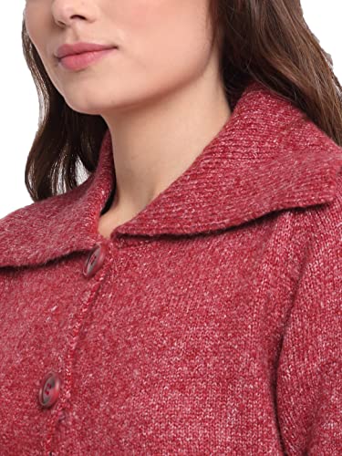 Image of Global Republic Knit Regular Fit Collar Neck Full Sleeves Waist Coat For Women