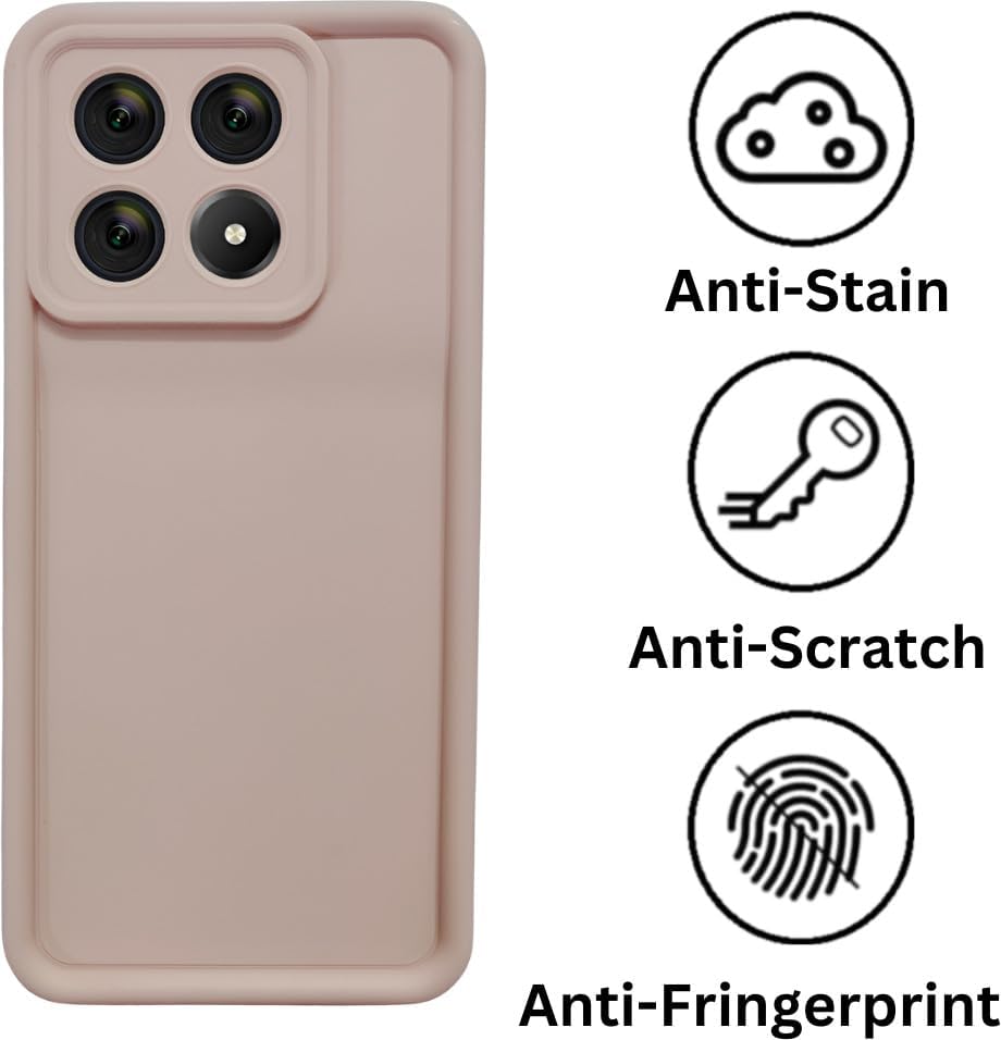 Image of Scalebee Back Cover for Poco X6 Pro 5G / Mi Redmi K70E 5G | Full Camera Protection | Liquid Silicon Case | Flexible Bumper Case for Poco X6 Pro 5G / Mi Redmi K70E 5G (Light Pink)