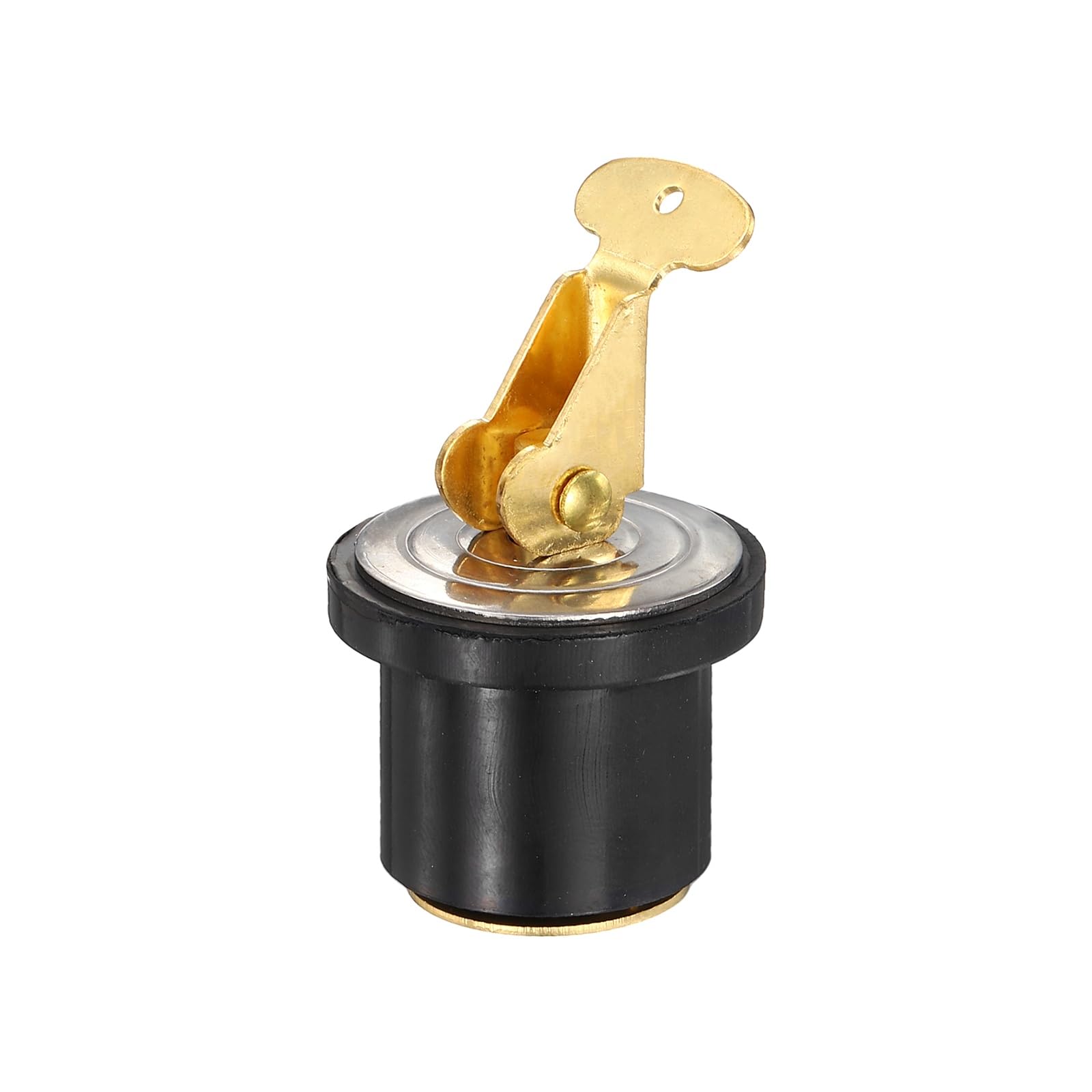 PATIKIL 22.2mm Marine Boat Rubber Plug, Brass Snap Handle Drain Plugs Stainless Steel Deck Plug Strong and Sturdy for Boats Marine Yachts Kayaks Canoes Ship Drains Accessories