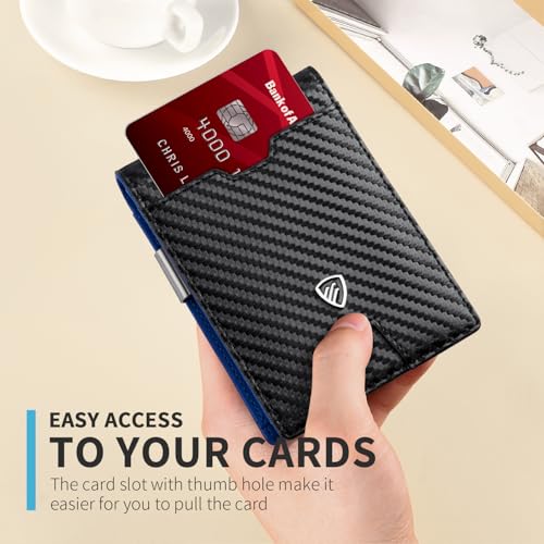 Image of RUNBOX Mens Slim Wallet with Money Clip RFID Blocking Bifold Credit Card Holder for Men with Gift Box
