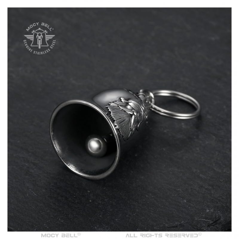 Motorcycle Bell Mocy Bell Angel Biker Stainless Steel - View #2