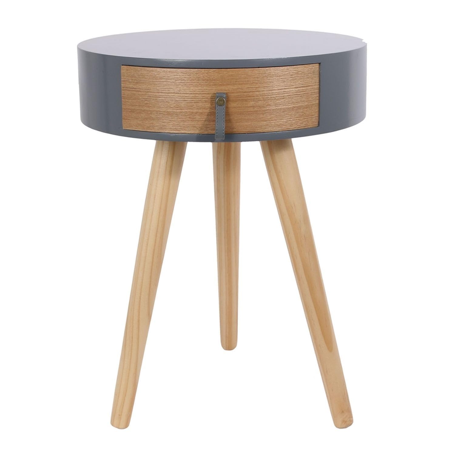 Toilinux.com Set di 2 comodini scandinavi Nora diam. 35 x H. 45 cm - Grigio