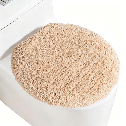 Image of Microfiber Toilet Lid Cover, 17.5 inchx15 inch Fits Round Oblong and Elongated