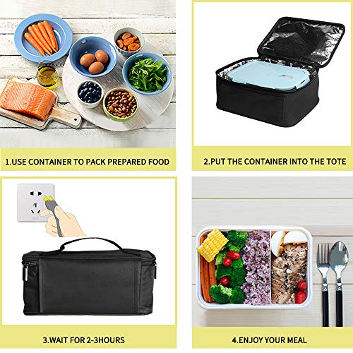Triangle Power Personal Portable Oven, Electric Slow Cooker for Food,Mini Oven for Meals Reheat,Food Warmer with Lunch Bag(110V)