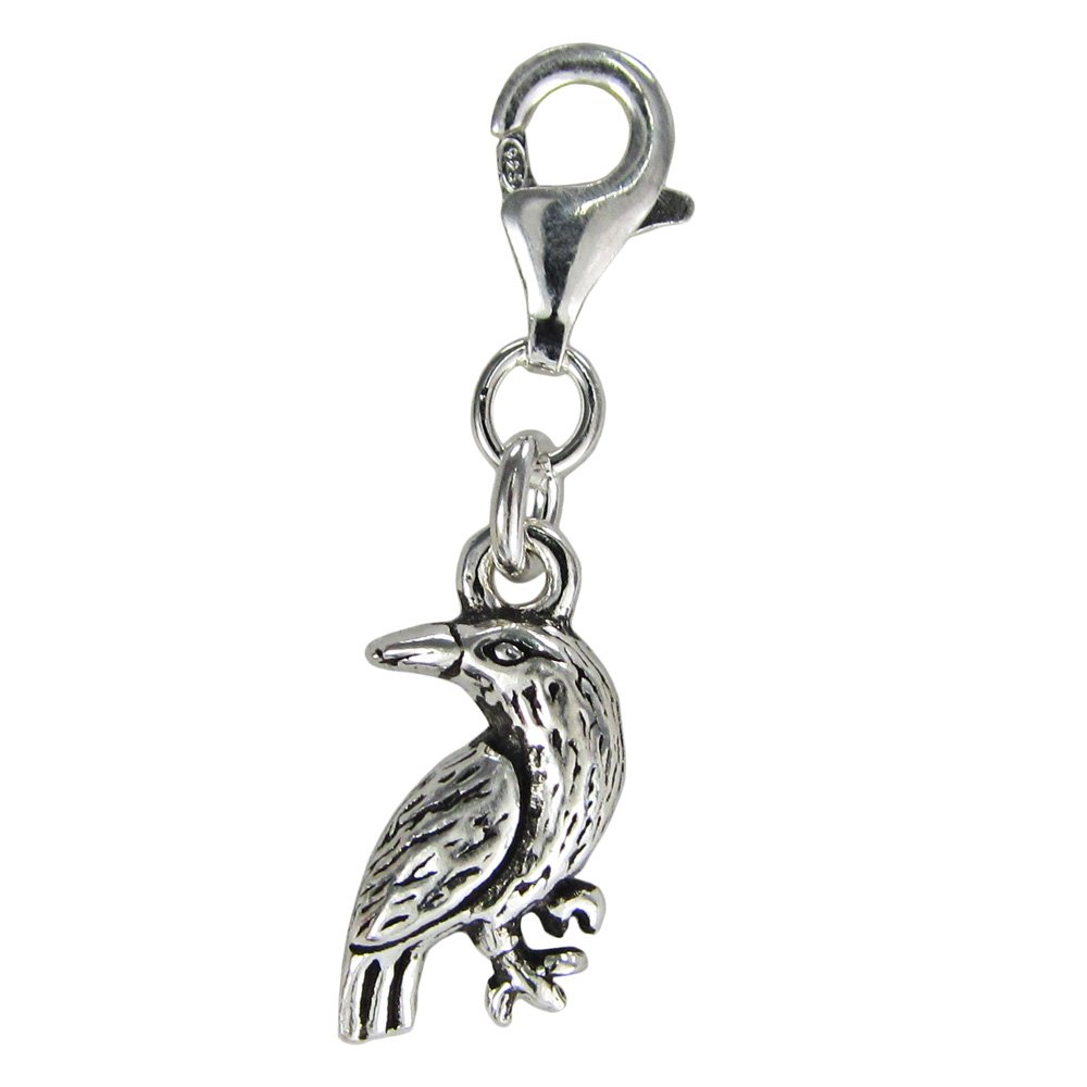Moonlight Mysteries Sterling Silver Raven Bird Clip Charm